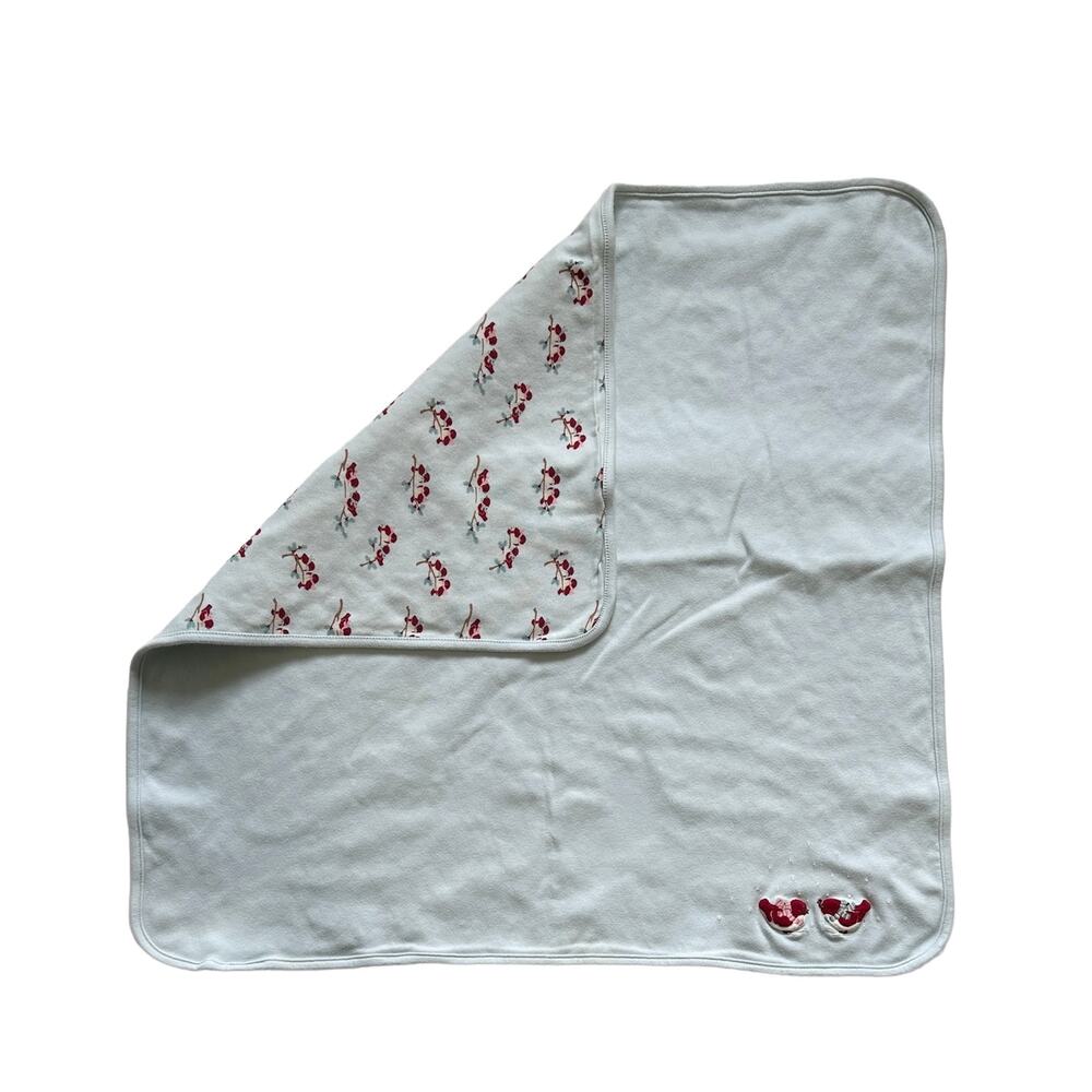 Gymboree Blue Red Birds Baby Blanket Cotton Lovey Winter Snow Swaddle Scarf Love